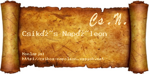 Csikós Napóleon névjegykártya
